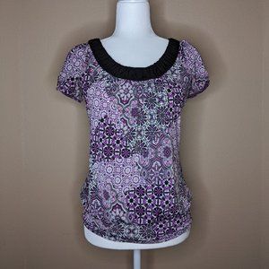 Three Pink Hearts Work Blouse